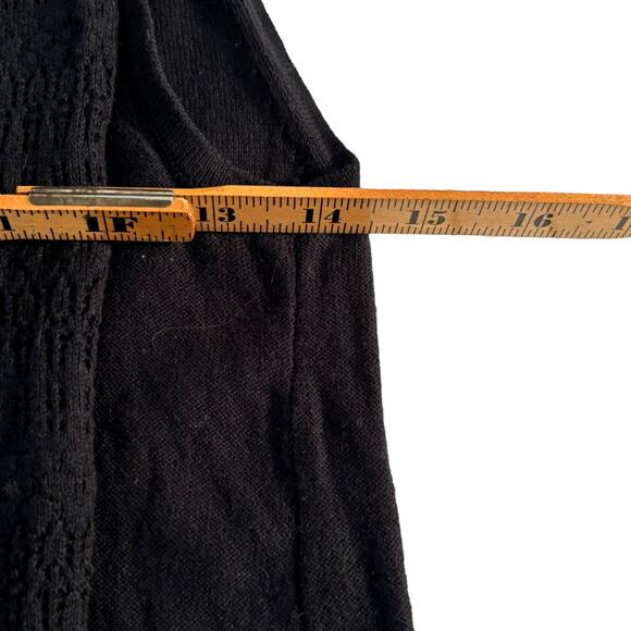 Ann Taylor - Women's Sleeveless Black Open Stitch Front Sleeveless Sweater Sz Sm - Picture 9 of 11